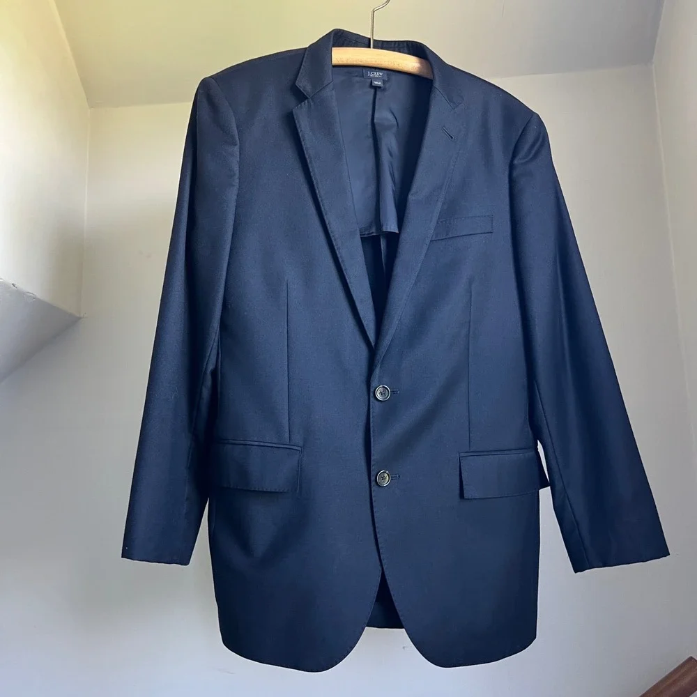 J.Crew Loro Piana Ludlow Blazer Jacket 40R Navy Blue Wool Two Button Suit Coat